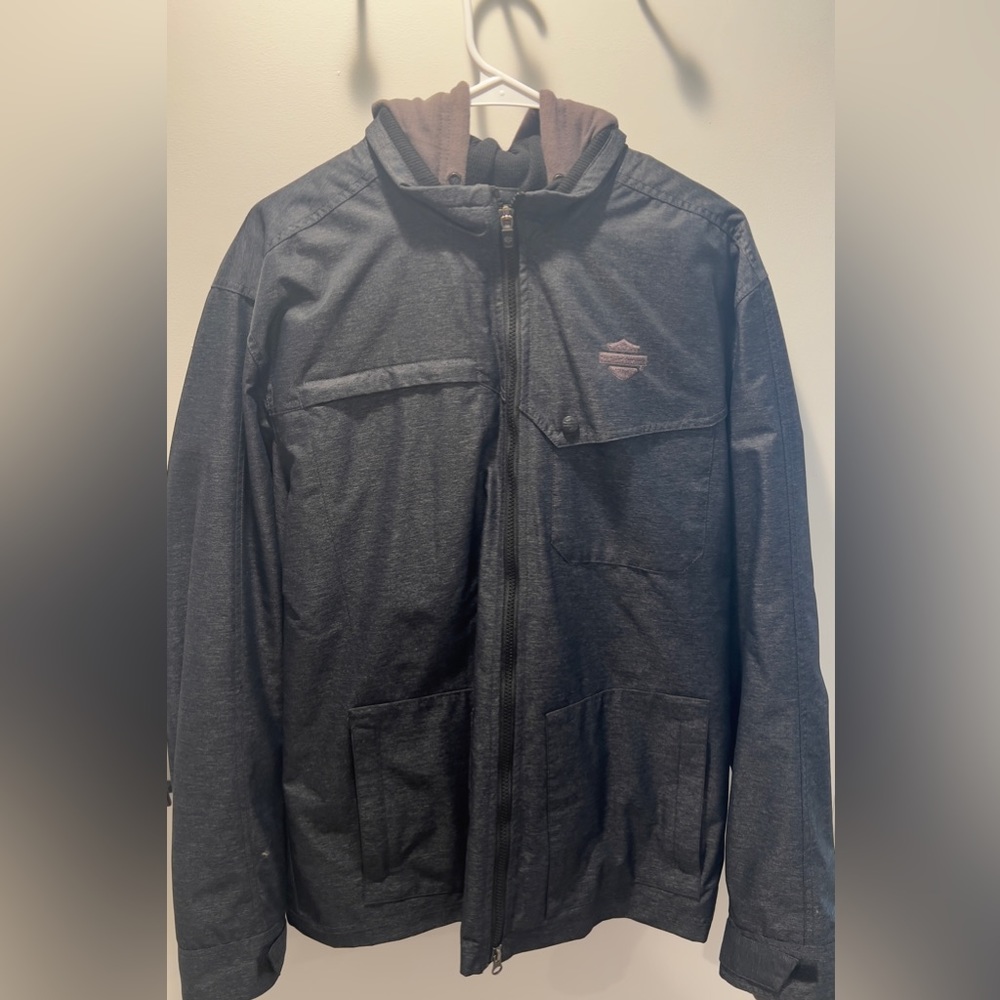 Harley Davidson 2 in 1 windbreaker sweatshirt L